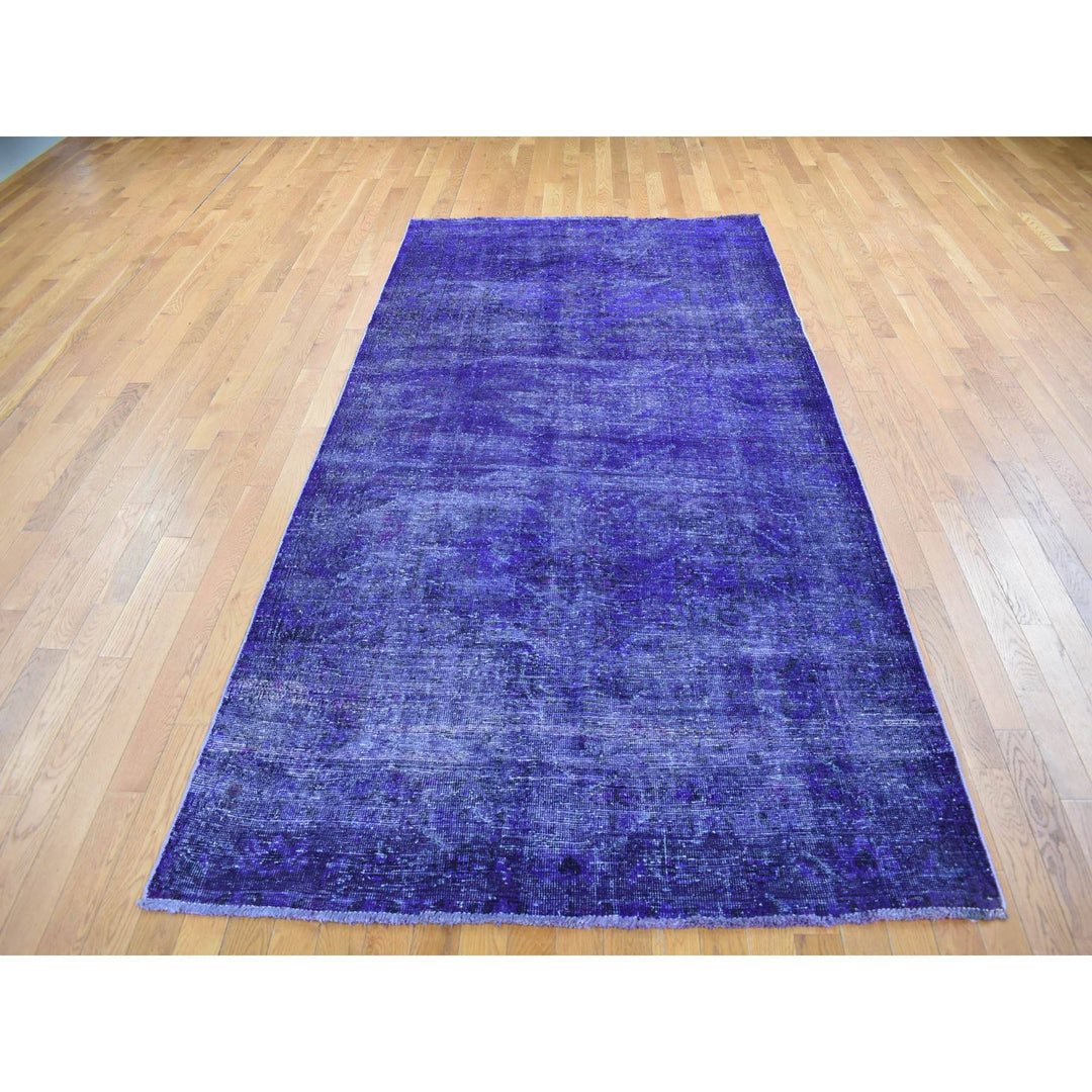 5'1" x 9'9" Vintage Hand Knotted Purple Wool Rectangle Oriental Rug - MOA10280656