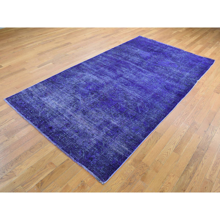 5'1" x 9'9" Vintage Hand Knotted Purple Wool Rectangle Oriental Rug - MOA10280656