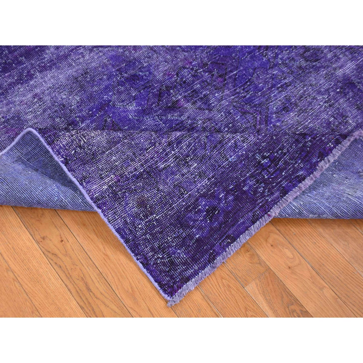 5'1" x 9'9" Vintage Hand Knotted Purple Wool Rectangle Oriental Rug - MOA10280656