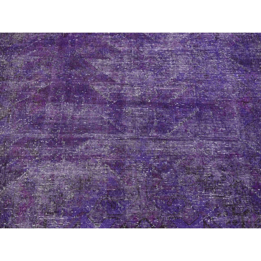 5'1" x 9'9" Vintage Hand Knotted Purple Wool Rectangle Oriental Rug - MOA10280656