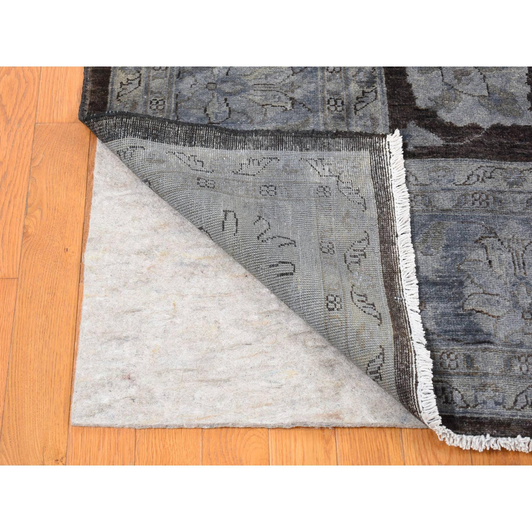 9'0" x 12'0" New Hand Knotted Black Wool Rectangle Oriental Rug - MOA10280660