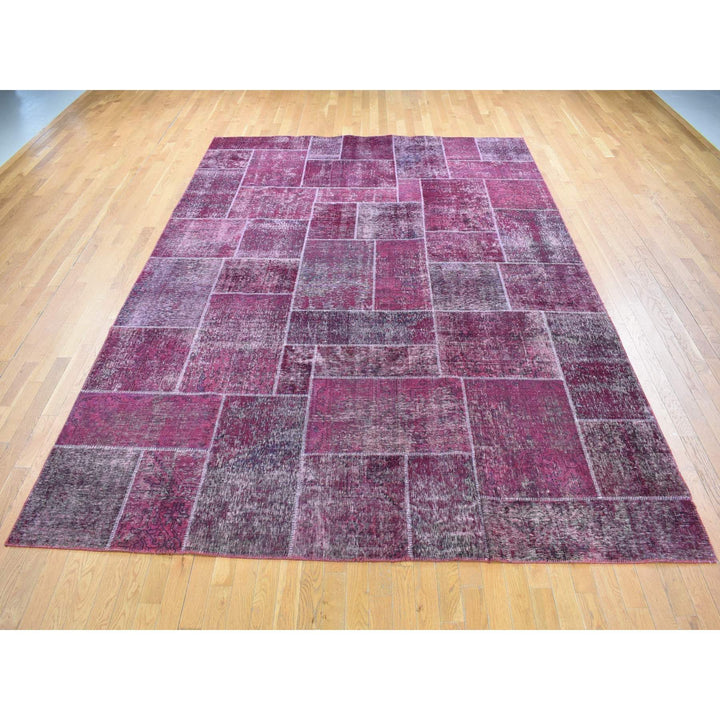 9'1" x 12'10" Vintage Hand Knotted Red Wool Rectangle Oriental Rug - MOA10280662