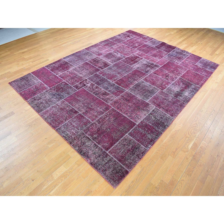 9'1" x 12'10" Vintage Hand Knotted Red Wool Rectangle Oriental Rug - MOA10280662
