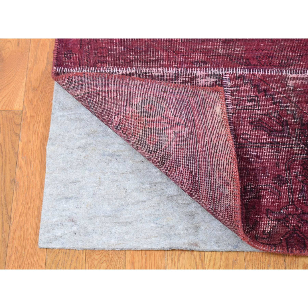 9'1" x 12'10" Vintage Hand Knotted Red Wool Rectangle Oriental Rug - MOA10280662