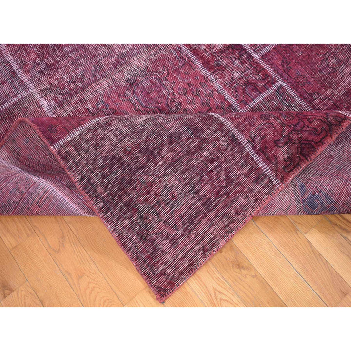 9'1" x 12'10" Vintage Hand Knotted Red Wool Rectangle Oriental Rug - MOA10280662