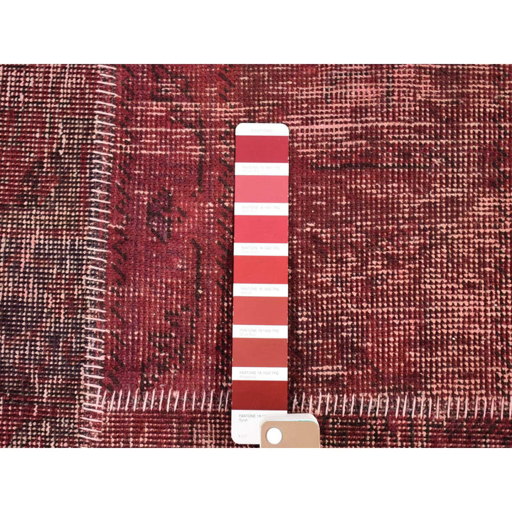 9'1" x 12'10" Vintage Hand Knotted Red Wool Rectangle Oriental Rug - MOA10280662