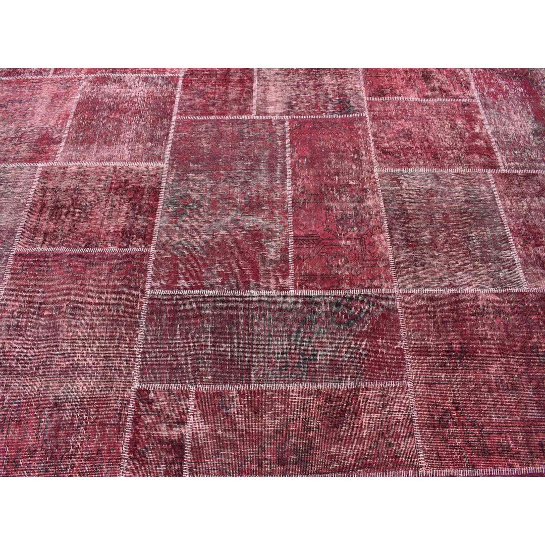 9'1" x 12'10" Vintage Hand Knotted Red Wool Rectangle Oriental Rug - MOA10280662
