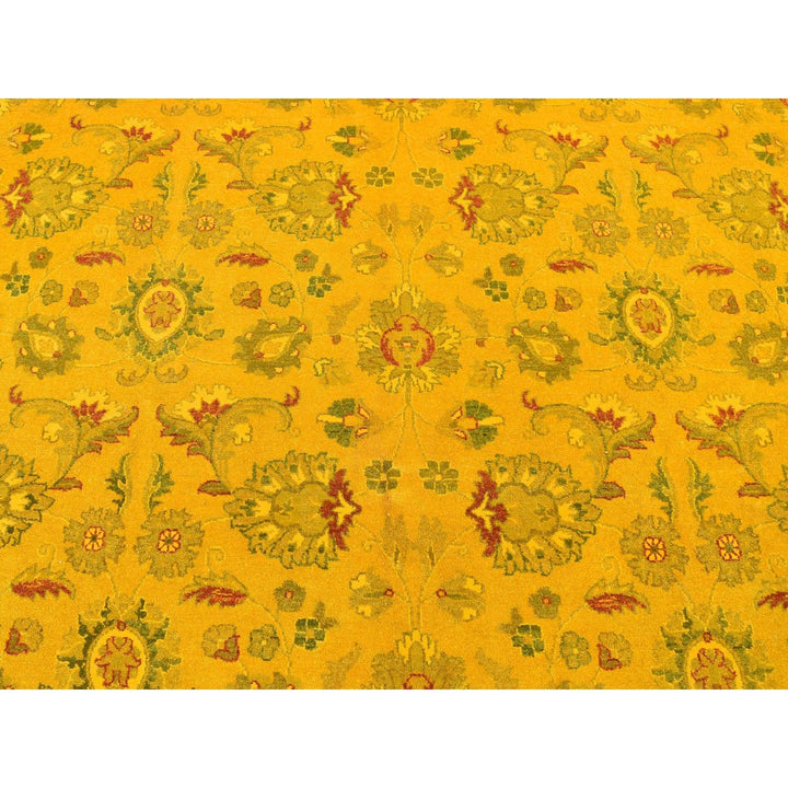 8'2" x 10'1" New Hand Knotted Yellow Cotton Rectangle Oriental Rug - MOA10280667