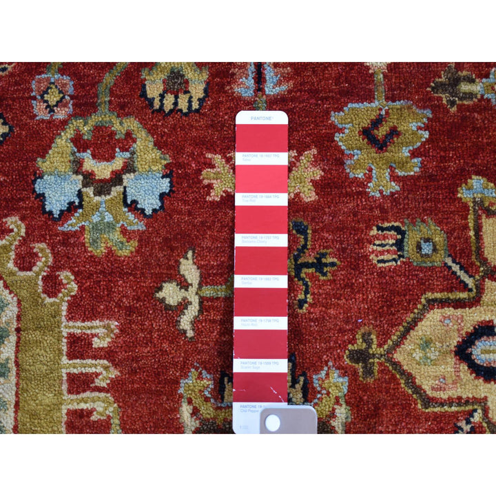 9'10" x 14'0" New Hand Knotted Red Wool Rectangle Oriental Rug - MOA10280674