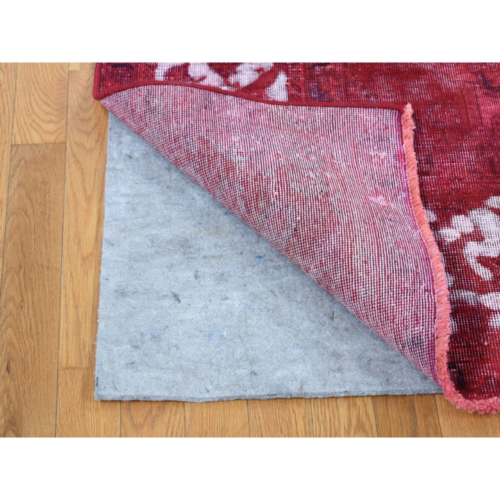 8'2" x 11'1" Vintage Hand Knotted Red Wool Rectangle Oriental Rug - MOA10280678