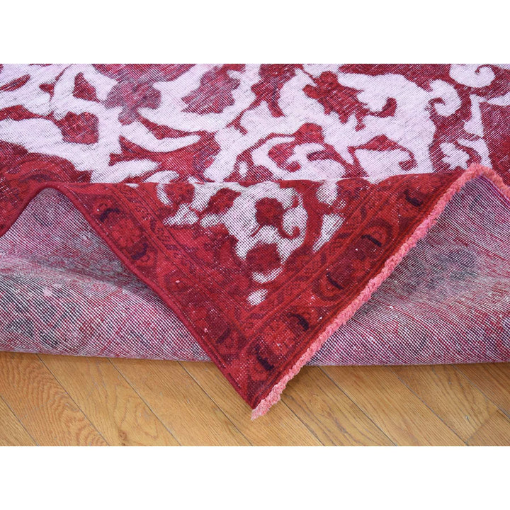 8'2" x 11'1" Vintage Hand Knotted Red Wool Rectangle Oriental Rug - MOA10280678