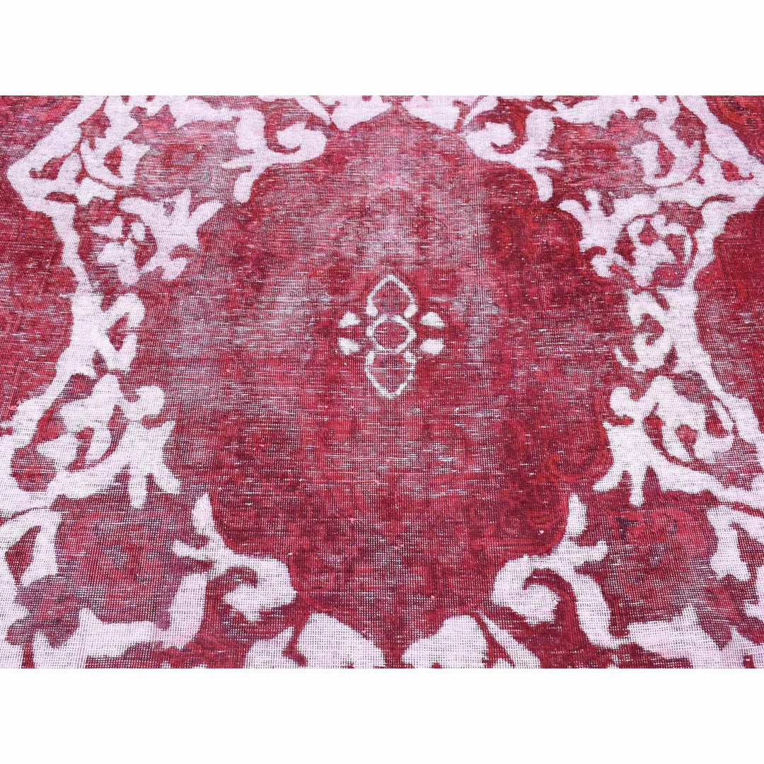 8'2" x 11'1" Vintage Hand Knotted Red Wool Rectangle Oriental Rug - MOA10280678