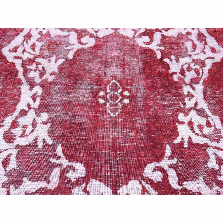 8'2" x 11'1" Vintage Hand Knotted Red Wool Rectangle Oriental Rug - MOA10280678