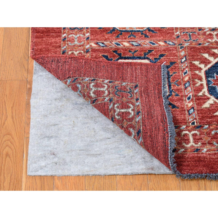 9'10" x 14'0" New Hand Knotted Red Wool Rectangle Oriental Rug - MOA10280687