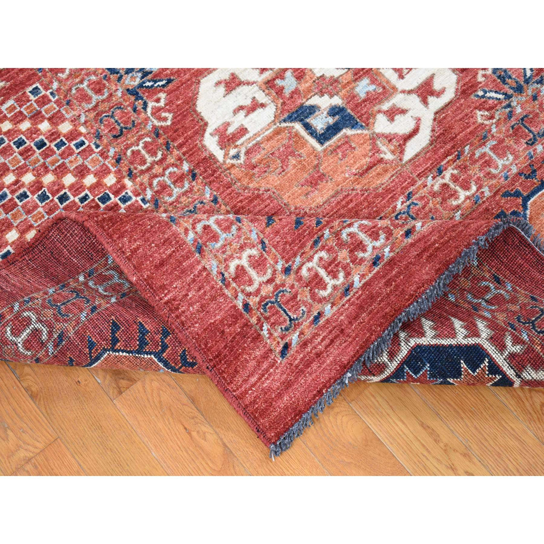 9'10" x 14'0" New Hand Knotted Red Wool Rectangle Oriental Rug - MOA10280687