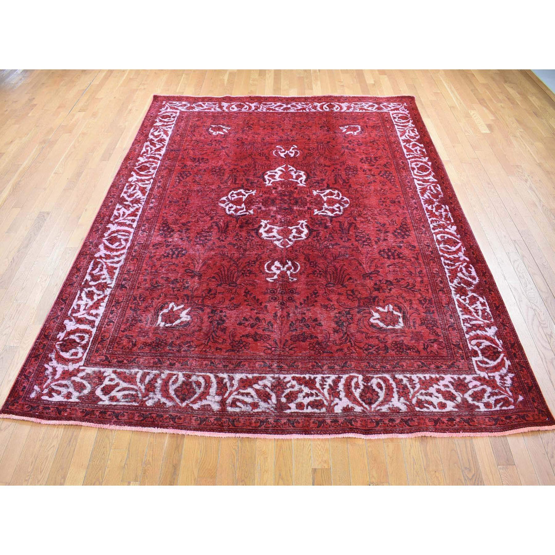 8'7" x 10'8" New Hand Knotted Red Wool Rectangle Oriental Rug - MOA10280695