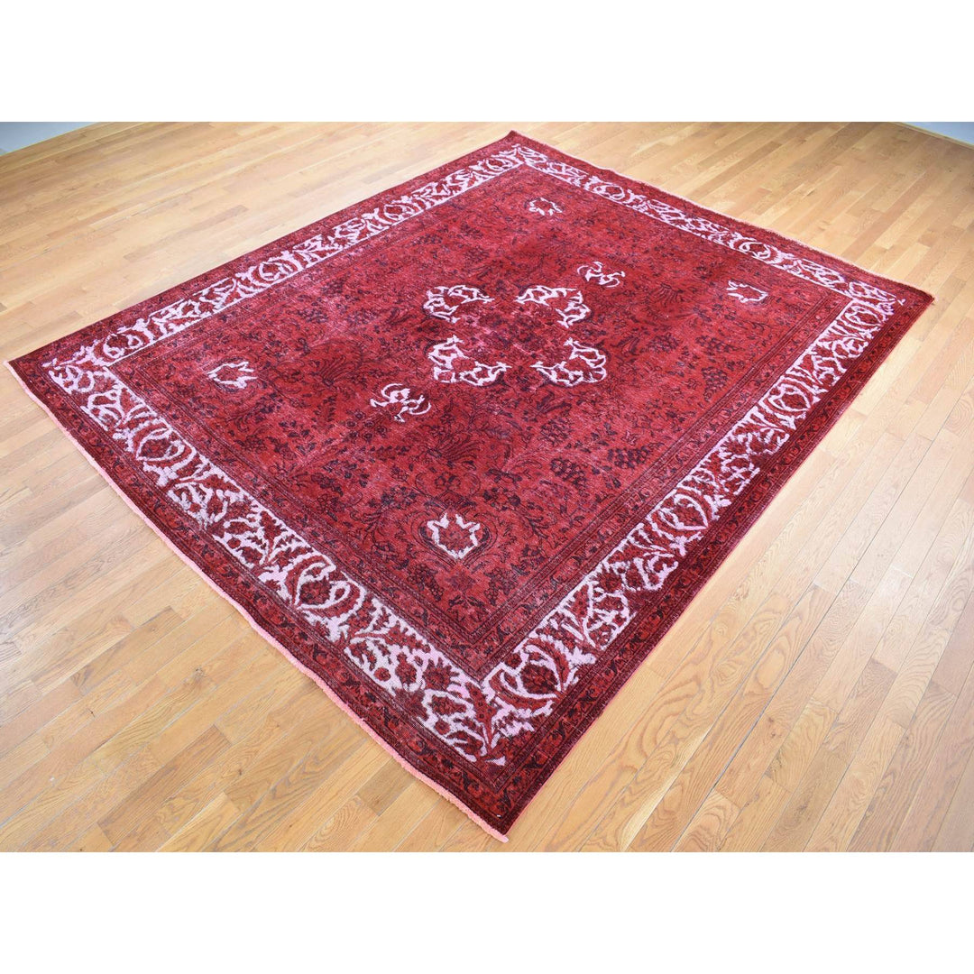 8'7" x 10'8" New Hand Knotted Red Wool Rectangle Oriental Rug - MOA10280695