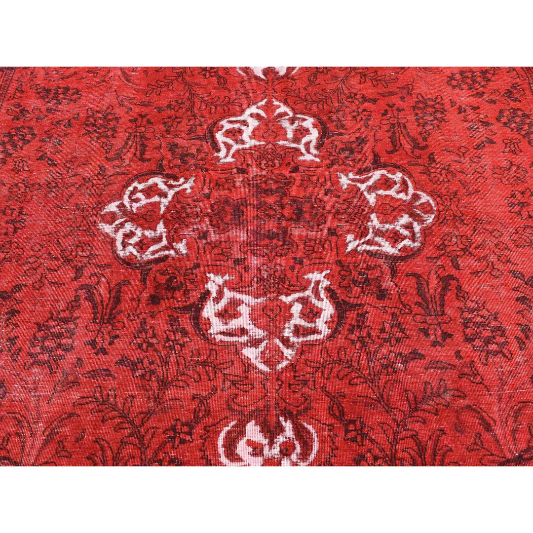 8'7" x 10'8" New Hand Knotted Red Wool Rectangle Oriental Rug - MOA10280695