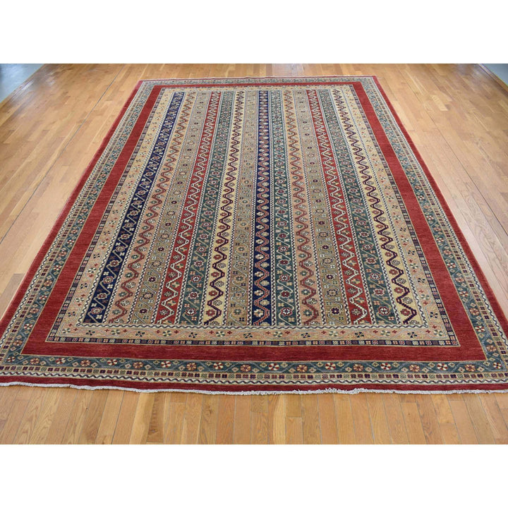 10'0" x 13'9" New Hand Knotted Red Wool Rectangle Oriental Rug - MOA10280721