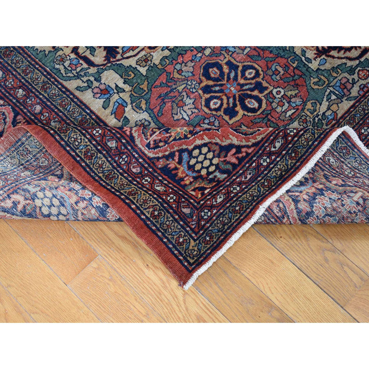 9'0" x 12'0" Vintage Hand Knotted Red Wool Rectangle Oriental Rug - MOA10280722