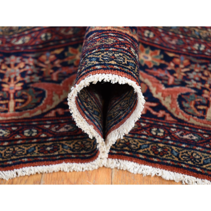 9'0" x 12'0" Vintage Hand Knotted Red Wool Rectangle Oriental Rug - MOA10280722