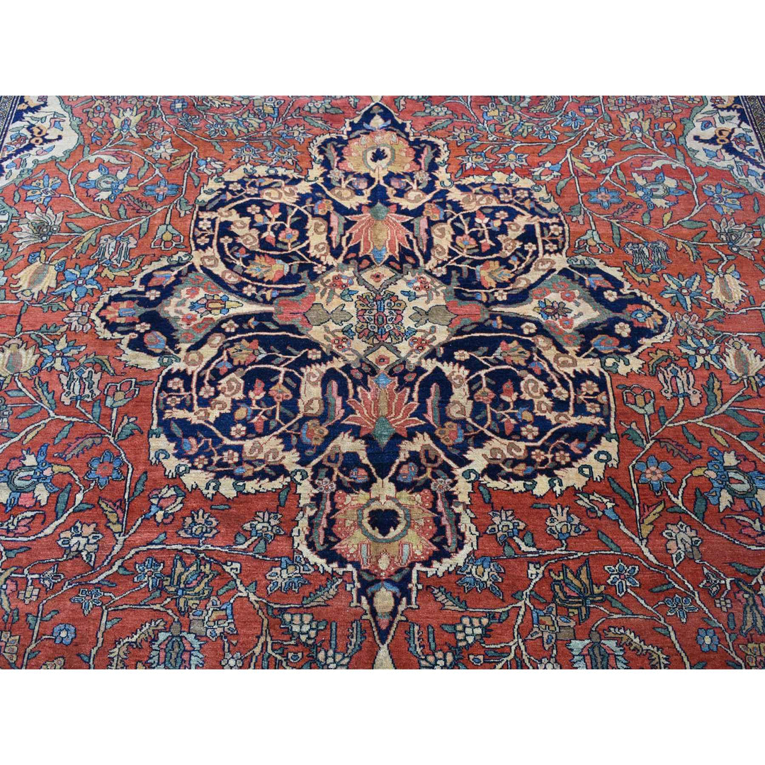 9'0" x 12'0" Vintage Hand Knotted Red Wool Rectangle Oriental Rug - MOA10280722