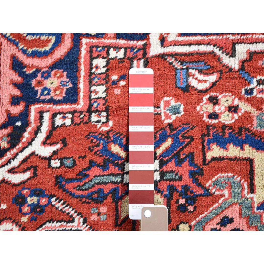 8'10" x 11'8" Vintage Hand Knotted Red Wool Rectangle Oriental Rug - MOA10280776