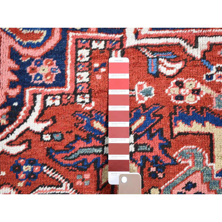 8'10" x 11'8" Vintage Hand Knotted Red Wool Rectangle Oriental Rug - MOA10280776