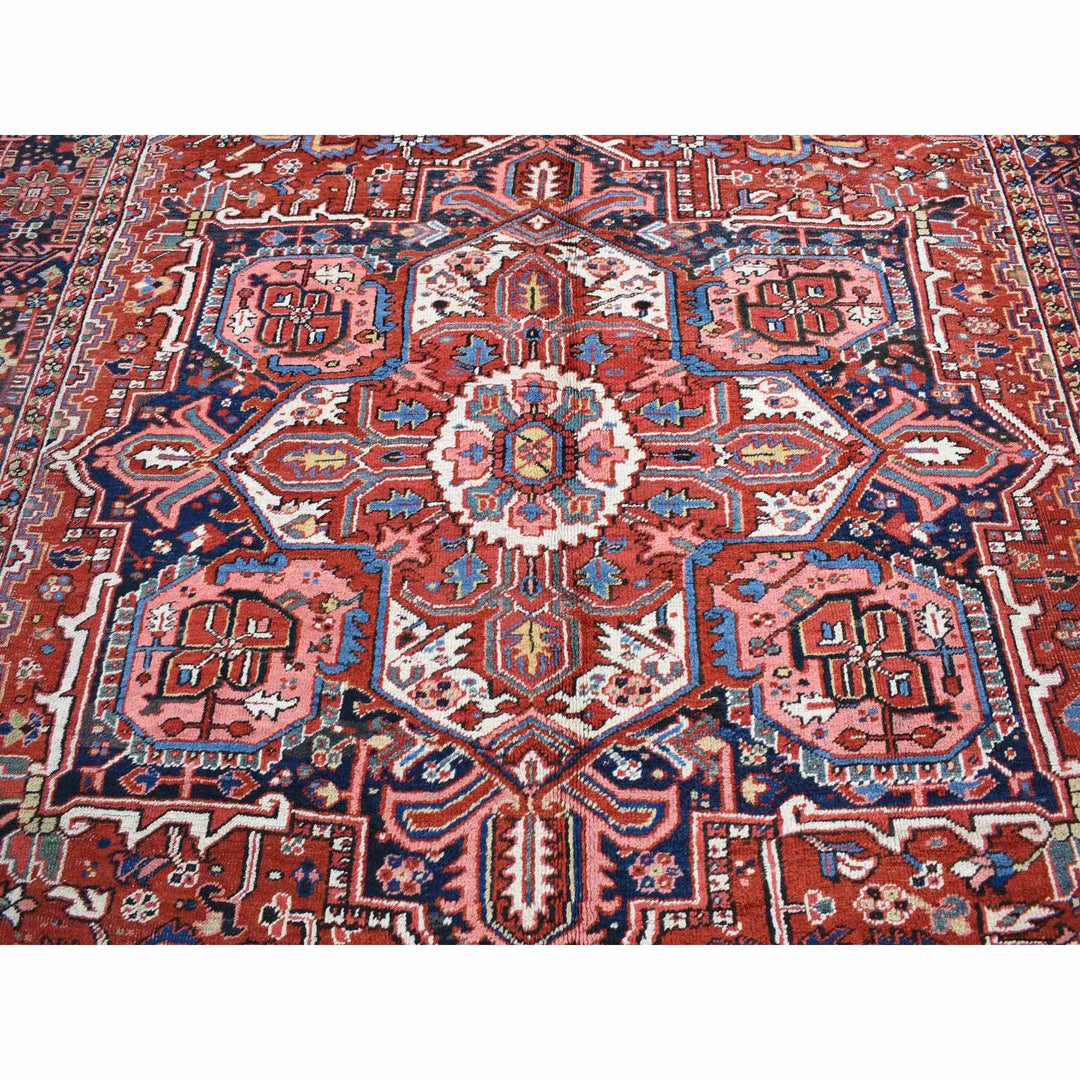 8'10" x 11'8" Vintage Hand Knotted Red Wool Rectangle Oriental Rug - MOA10280776