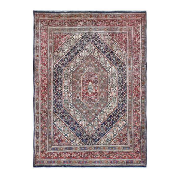 7'9" x 10'10" Vintage Hand Knotted Red Wool Rectangle Oriental Rug - MOA10280778