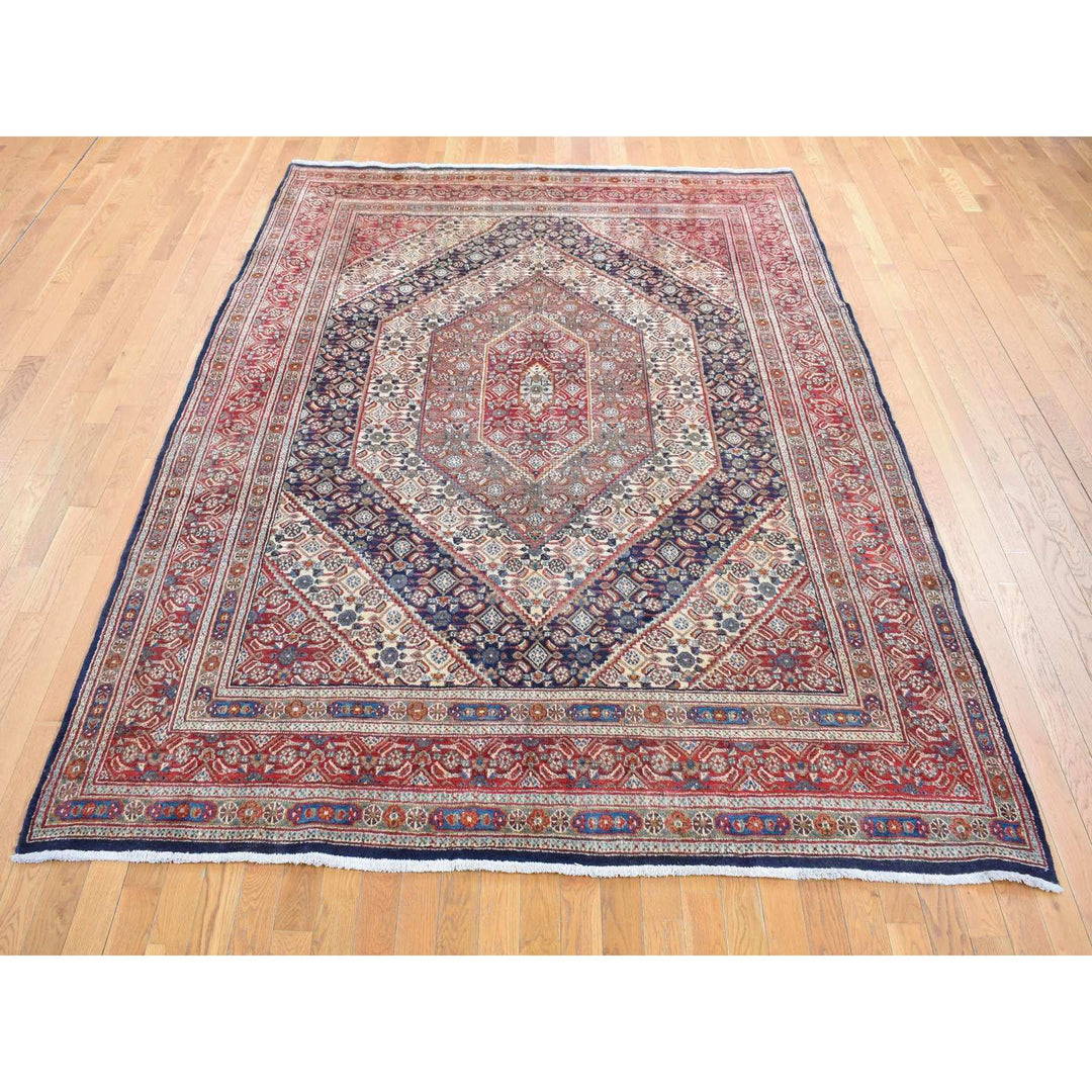 7'9" x 10'10" Vintage Hand Knotted Red Wool Rectangle Oriental Rug - MOA10280778