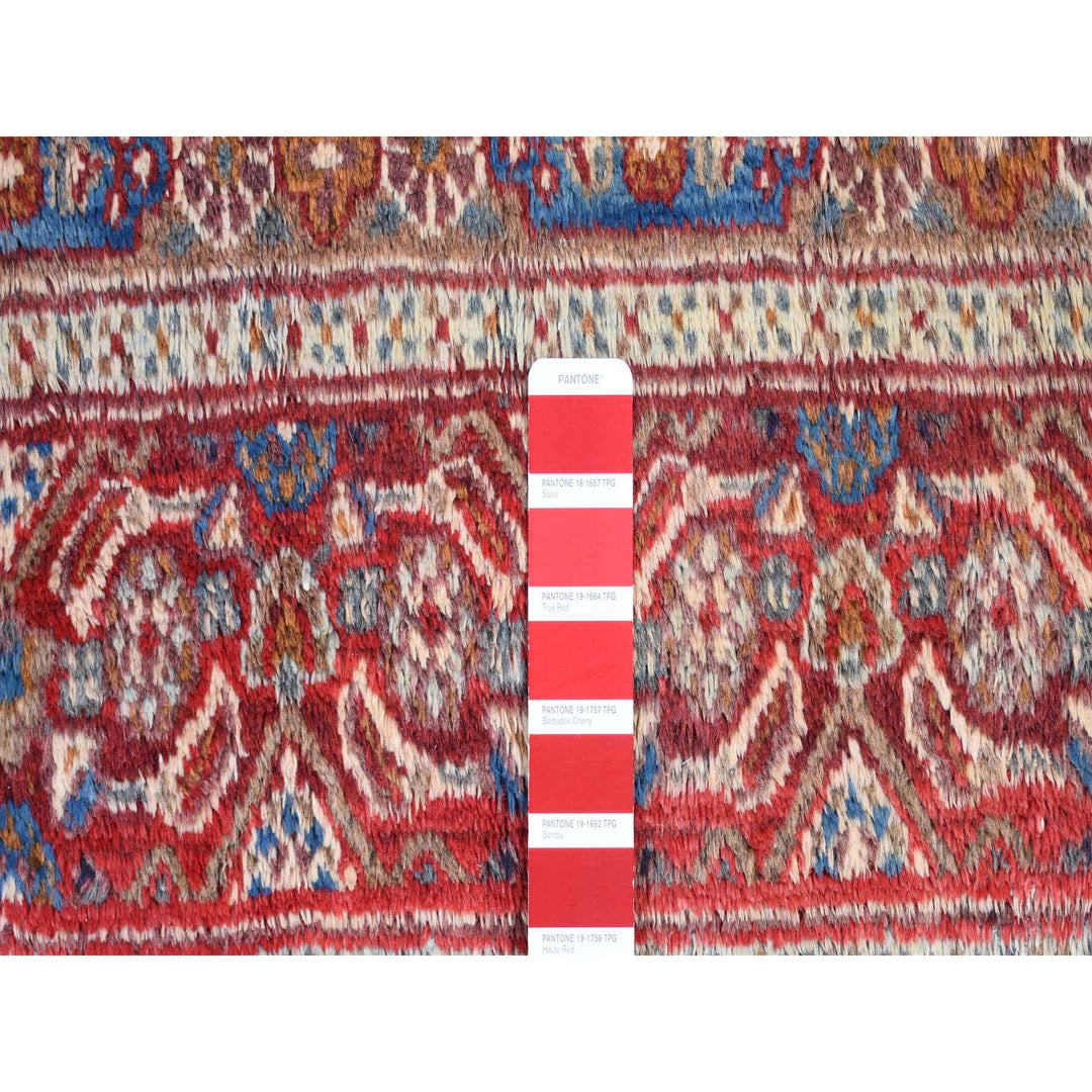 7'9" x 10'10" Vintage Hand Knotted Red Wool Rectangle Oriental Rug - MOA10280778