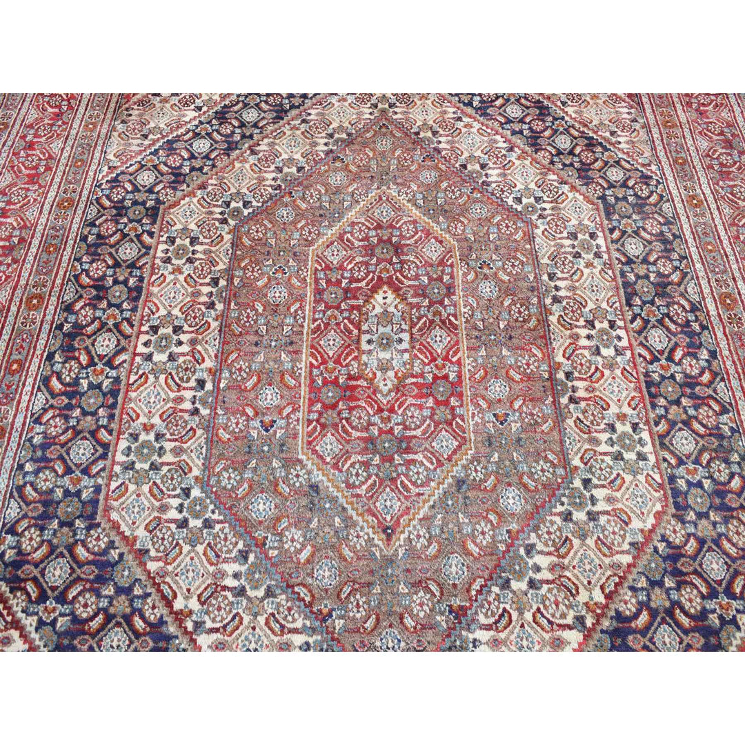 7'9" x 10'10" Vintage Hand Knotted Red Wool Rectangle Oriental Rug - MOA10280778