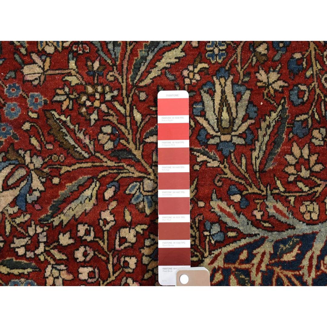11'2" x 16'8" Vintage Hand Knotted Red Wool Rectangle Oriental Rug - MOA10280779