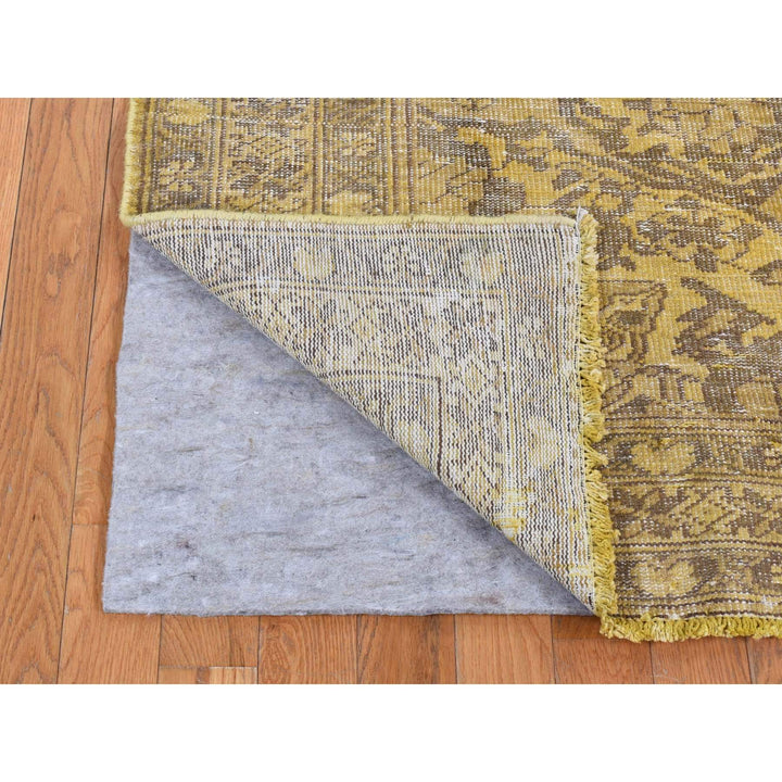 6'5" x 9'10" New Hand Knotted Yellow Cotton Rectangle Oriental Rug - MOA10280855