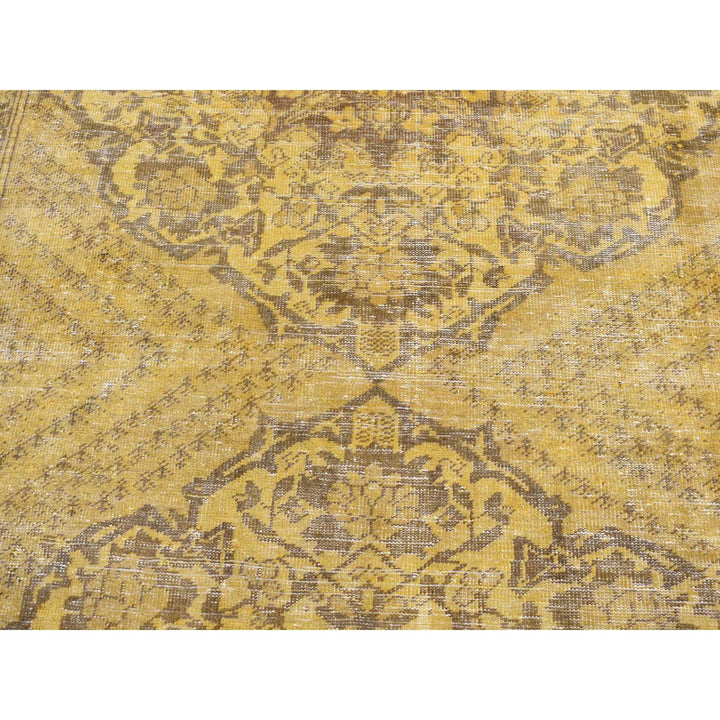 6'5" x 9'10" New Hand Knotted Yellow Cotton Rectangle Oriental Rug - MOA10280855