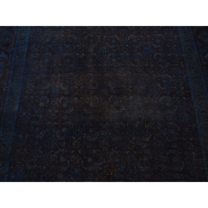 5'1" x 10'0" New Hand Knotted Blue Worn Wool Runner Oriental Rug - MOA10280860