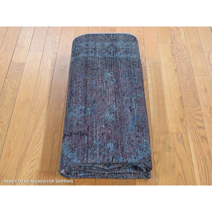 5'4" x 9'5" New Hand Knotted Red Worn Wool Runner Oriental Rug - MOA10280896