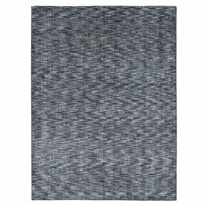 9'2" x 12'0" New Hand Loomed Blue Wool & Silk Rectangle Oriental Rug - MOA10280945