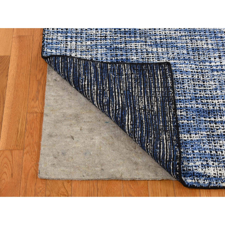 9'2" x 12'0" New Hand Loomed Blue Wool & Silk Rectangle Oriental Rug - MOA10280945