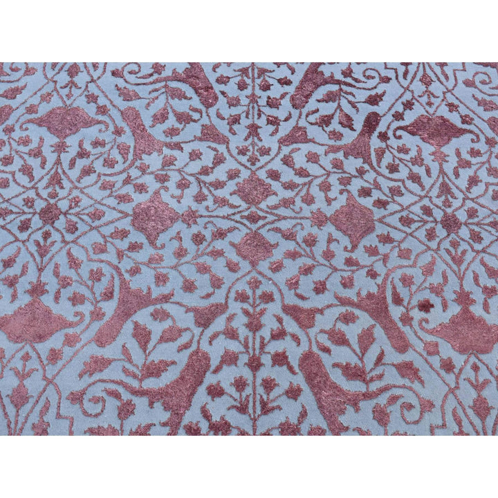 5'9" x 9'0" New Hand Knotted Pink Cotton Rectangle Oriental Rug - MOA10280967