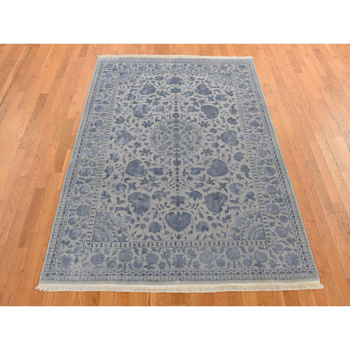 5'7" x 7'10" New Hand Knotted Grey Cotton Rectangle Oriental Rug - MOA10280982