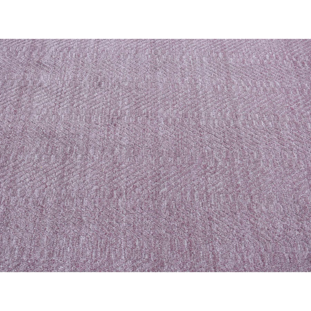 6'1" x 9'0" New Hand Loomed Purple Cotton Rectangle Oriental Rug - MOA10280987