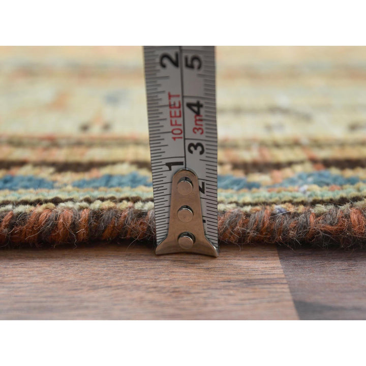 3'2" x 10'5" Vintage Hand Knotted Brown Worn Wool Runner Oriental Rug - MOA10281043