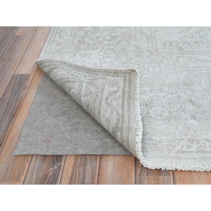 9'7" x 12'6" Vintage Hand Knotted Ivory Cotton Rectangle Oriental Rug - MOA10281247