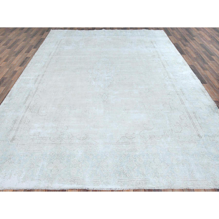 9'8" x 12'10" Vintage Hand Knotted Beige Cotton Rectangle Oriental Rug - MOA10281248