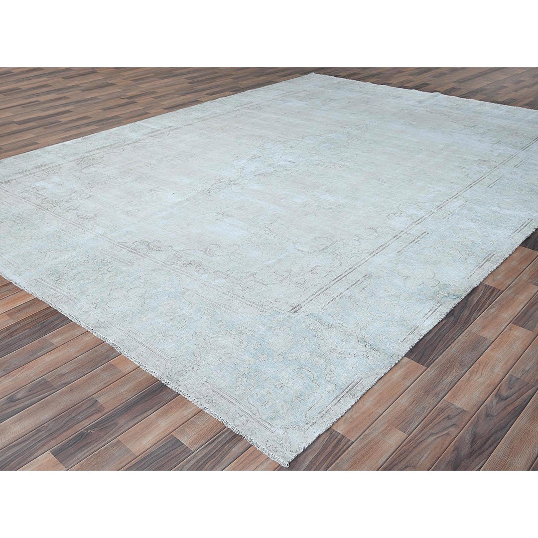 9'8" x 12'10" Vintage Hand Knotted Beige Cotton Rectangle Oriental Rug - MOA10281248