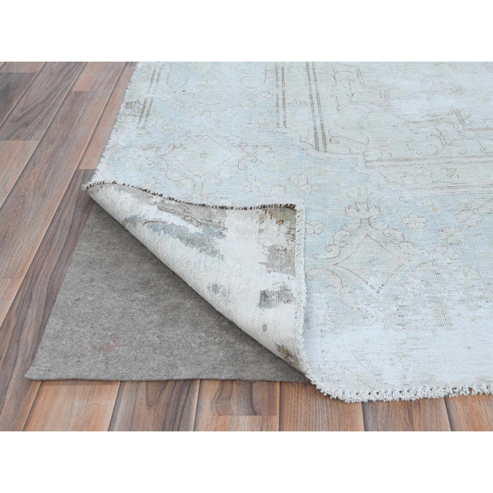 9'8" x 12'10" Vintage Hand Knotted Beige Cotton Rectangle Oriental Rug - MOA10281248