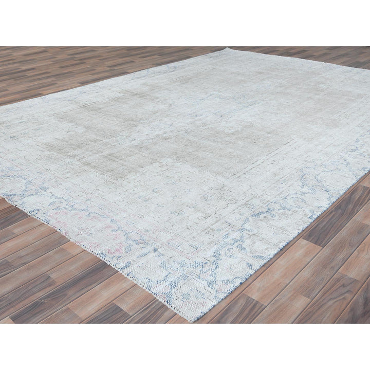 8'7" x 12'0" Vintage Hand Knotted Beige Cotton Rectangle Oriental Rug - MOA10281249