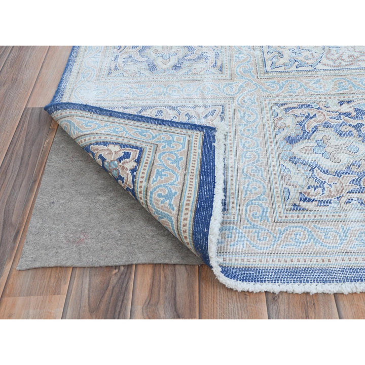 10'0" x 13'0" Vintage Hand Knotted Blue Cotton Rectangle Oriental Rug - MOA10281253